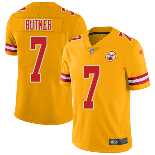 Youth Kansas City Chiefs 7 Butker Harrison Limited Gold Inverted Legend Football Nike NFL Jersey